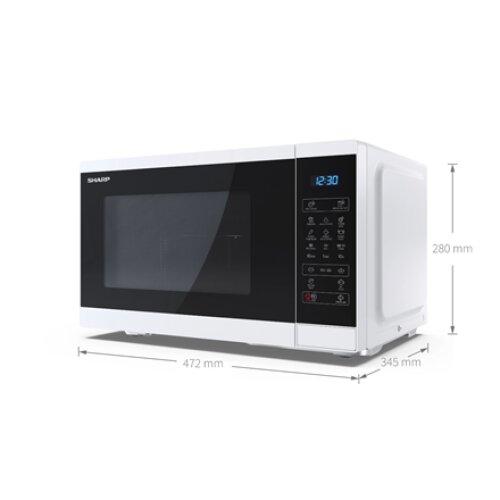 Sharp , Microwave Oven with Grill , YC-MG252AE-W , Free standing , 25 L , 900 W , Grill , White