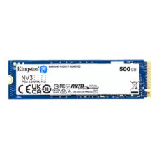 Kingston SSD , NV3 , 500 GB , SSD form factor M.2 2280 , Solid-state drive interface PCIe NVMe Gen 4.0 (x4) , Read speed 5000 MB/s , Write speed 3000 MB/s Kingston SSD , NV3 , 500 GB , SSD form factor M.2 2280 , Solid-state drive interface PCIe NVMe Gen 4.0 (x4) , Read speed 5000 MB/s , Write speed 3000 MB/s