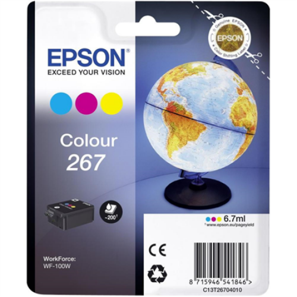 Epson 267 Tri-colour Ink Cartridge , Ink , Cyan, Magenta, Yellow