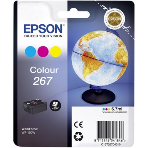 Epson 267 Tri-colour Ink Cartridge , Ink , Cyan, Magenta, Yellow