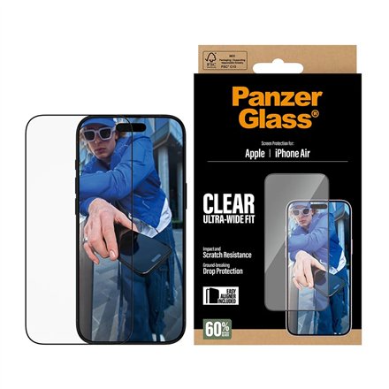 PanzerGlass Screen protector , Apple , iPhone Air , Glass , Transparent , Ultra-Wide Fit w. EasyAligner