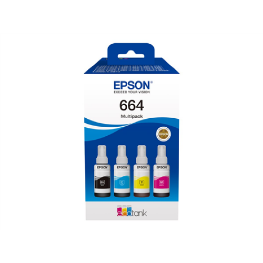 Epson 664 EcoTank 4-colour multipack , Epson C13T66464A , 664 EcoTank 4-colour multipack , Ink tank , Black, yellow, cyan, magenta