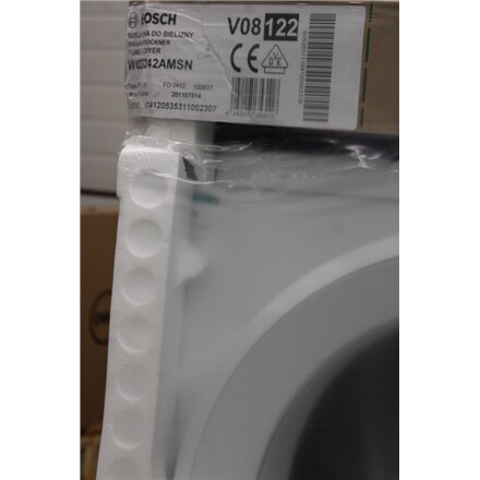 SALE OUT. Bosch WQG242AMSN Dryer machine with heat pump, A++, Front loading, Condensing, Capacity 9 kg, Depth 61,3 cm, White , Bosch , Dryer Machine , WQG242AMSN Series 6 , Energy efficiency class A++ , Front loading , 9 kg , Sensitive dry , LED , Depth 6