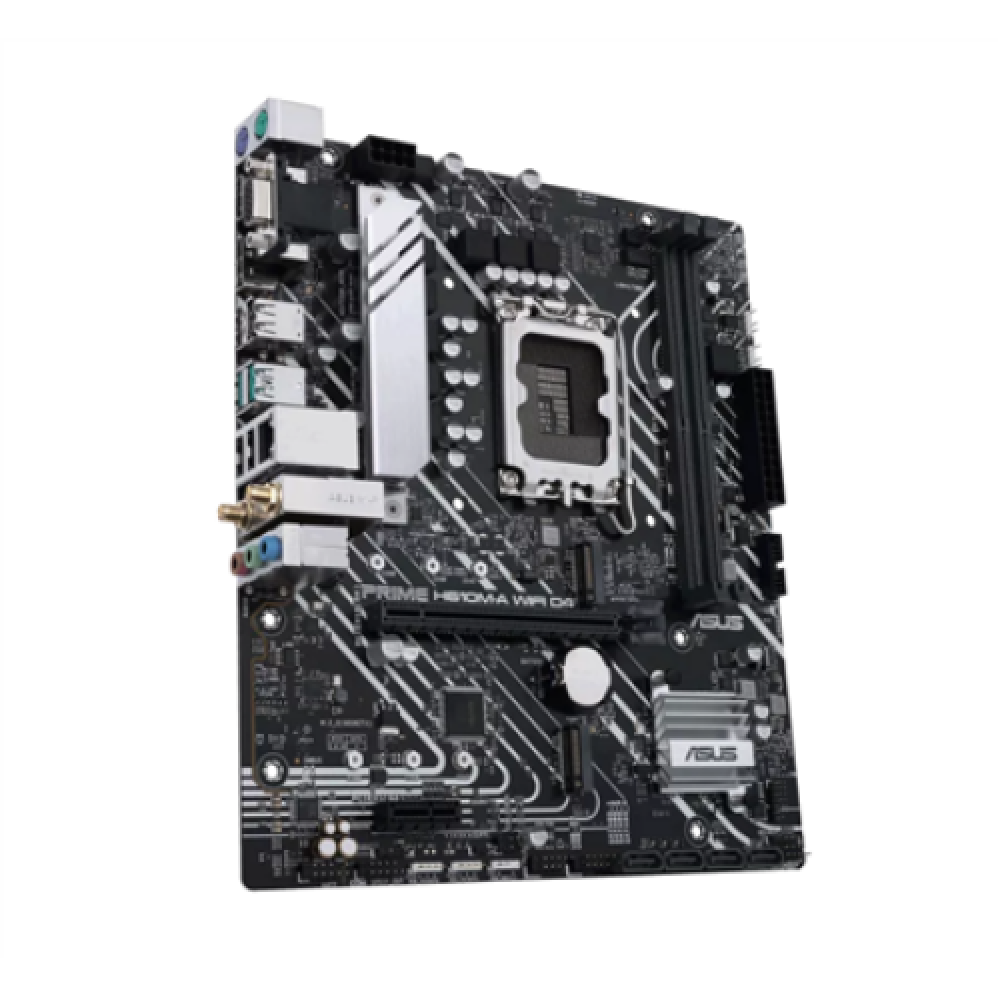 Asus PRIME H610M-A WIFI D4 Processor family Intel, Processor socket LGA1700, DDR4 DIMM, Memory slots 2, Supported hard disk drive interfaces SATA, M.2, Number of SATA connectors 4, Chipset Intel H610, mATX