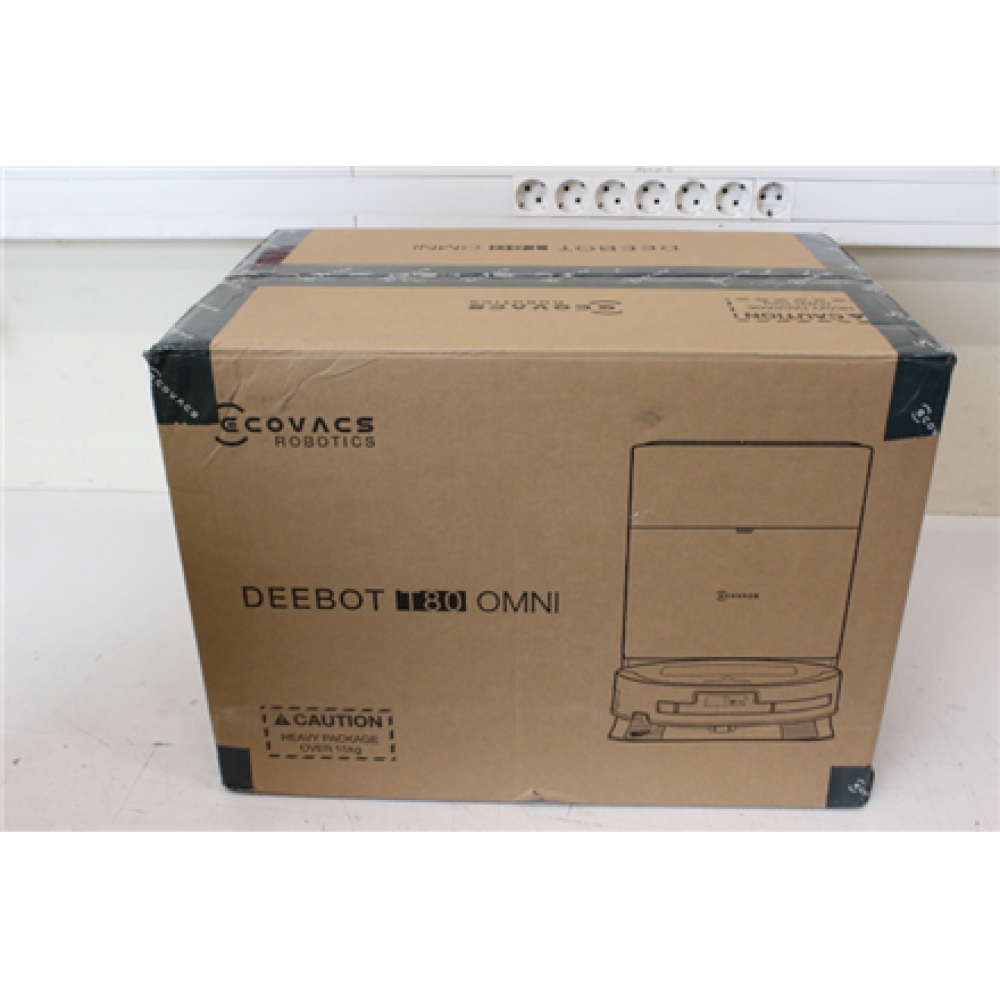 SALE OUT. Ecovacs DEEBOT T80 OMNI Vacuum cleaner, Robot, Wet&Dry, 18000Pa, TruEdge 2.0, ZeroTangle 3.0, Carpet Care, Black + Auto-empty stat , Ecovacs Robotic Vacuum Cleaner , DEEBOT T80 OMNI , Wet&Dry , Li-ion , 6400 mAh , Dust capacity 0.22 L , 