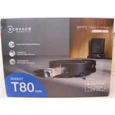 SALE OUT. Ecovacs DEEBOT T80 OMNI Vacuum cleaner, Robot, Wet&Dry, 18000Pa, TruEdge 2.0, ZeroTangle 3.0, Carpet Care, Black + Auto-empty stat , Ecovacs Robotic Vacuum Cleaner , DEEBOT T80 OMNI , Wet&Dry , Li-ion , 6400 mAh , Dust capacity 0.22 L , 