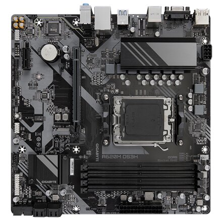 Gigabyte A620M DS3H , Processor family AMD , Processor socket AM5 , DDR5 , Supported hard disk drive interfaces M.2, SATA , Number of SATA connectors 4