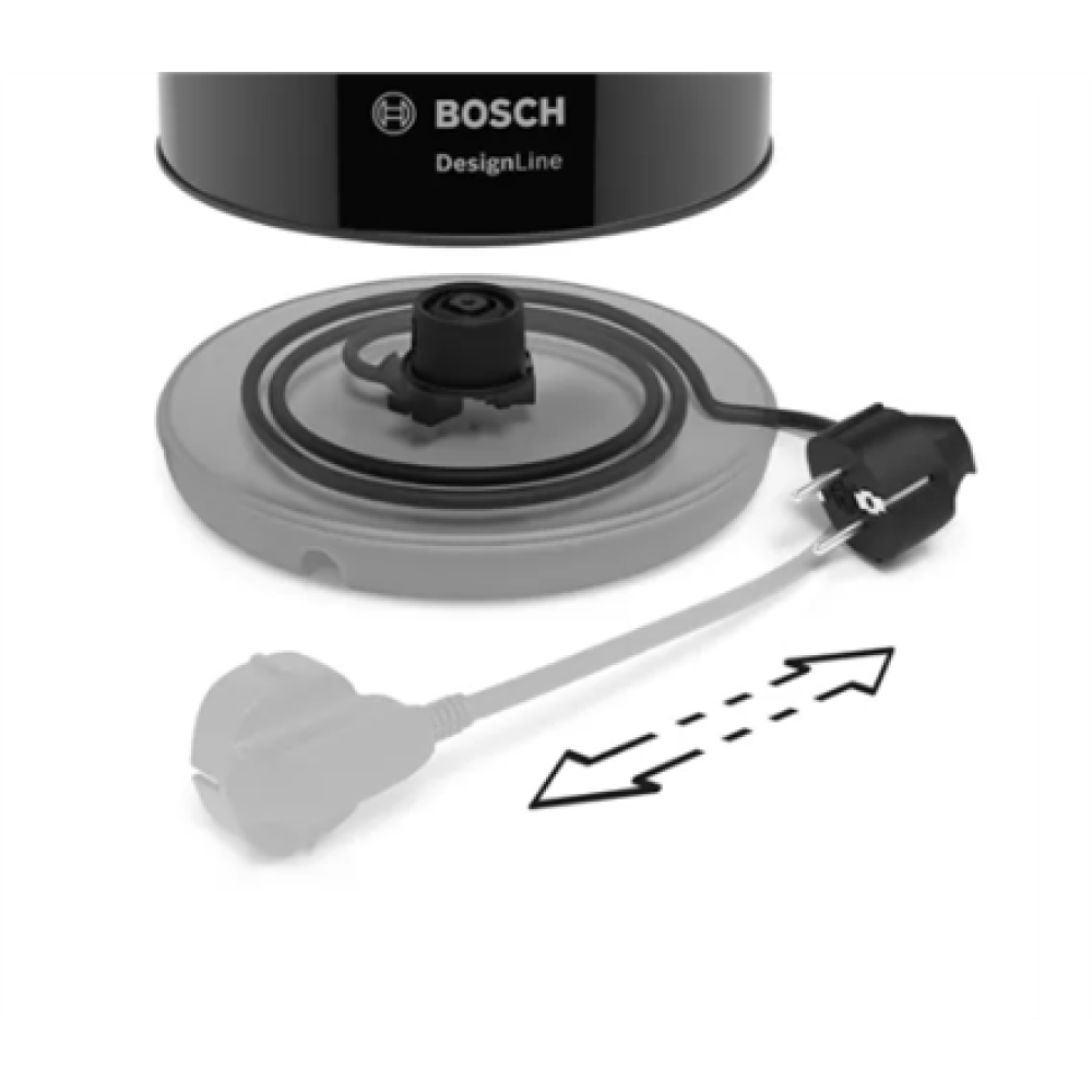 Bosch , Kettle , DesignLine TWK3P423 , Electric , 2400 W , 1.7 L , Stainless steel , 360° rotational base , Jet black polished