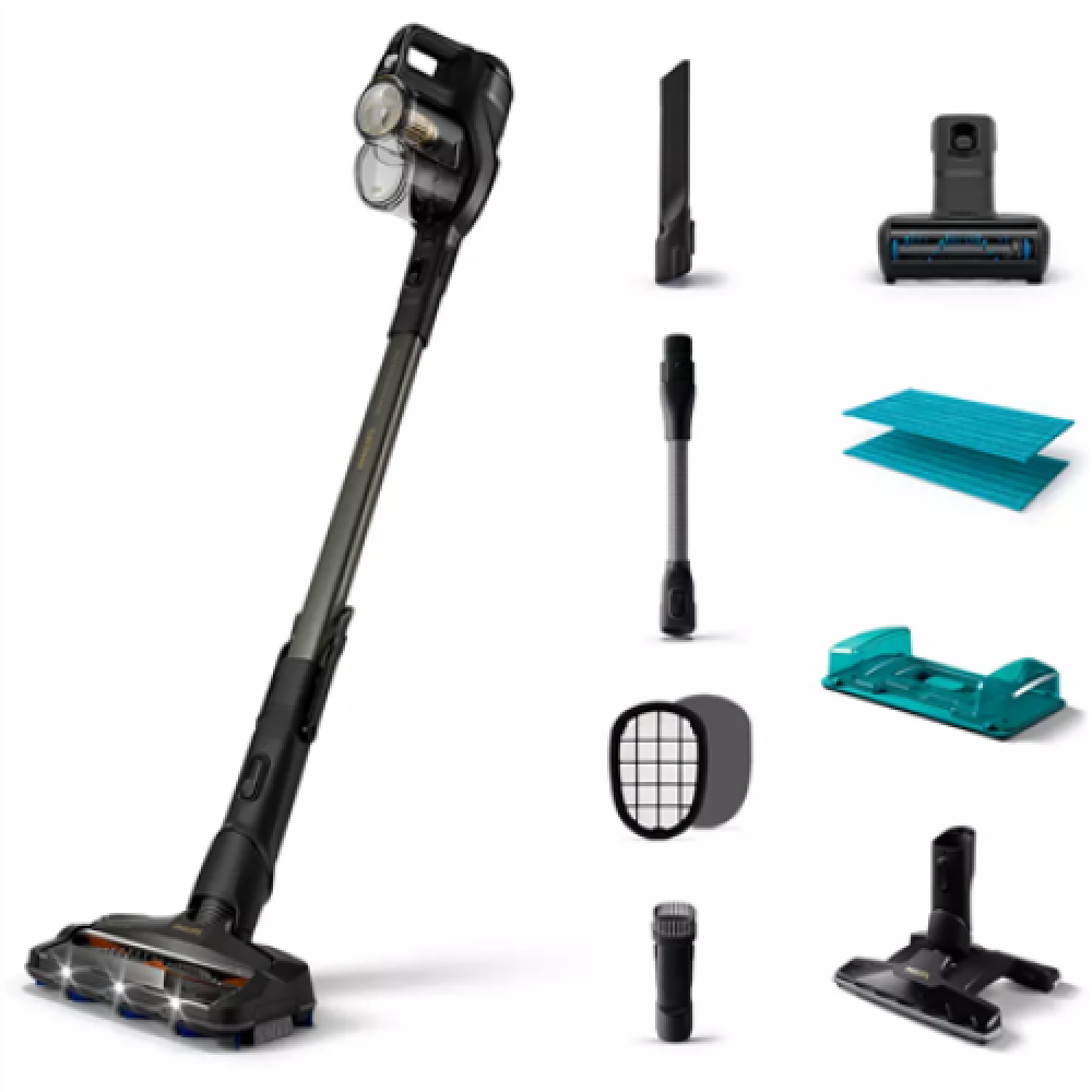 Philips , Vacuum cleaner , XC8349/01 Aqua Plus , Cordless operating , Handstick , - W , 25 V , Operating time (max) 80 min , Black , Warranty 24 month(s)