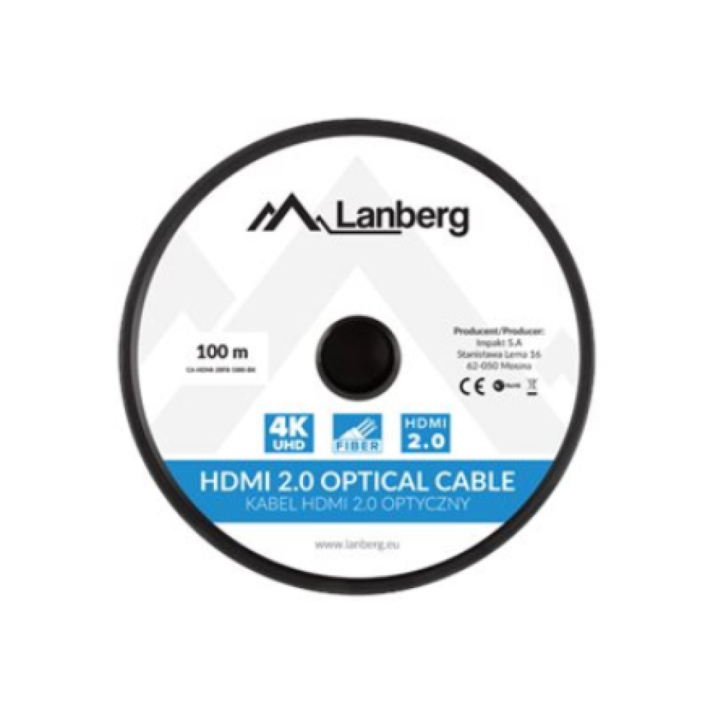 Lanberg CA-HDMI-20FB-1000-BK , HDMI to HDMI , 100 m