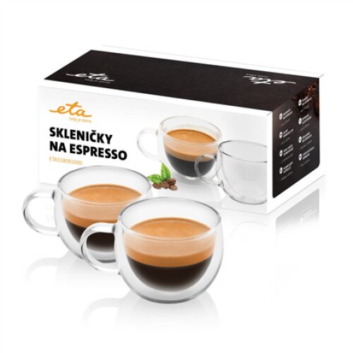 ETA , Espresso cups , ETA518091000 , For espresso coffee , 2 pc(s) , Dishwasher proof , Glass
