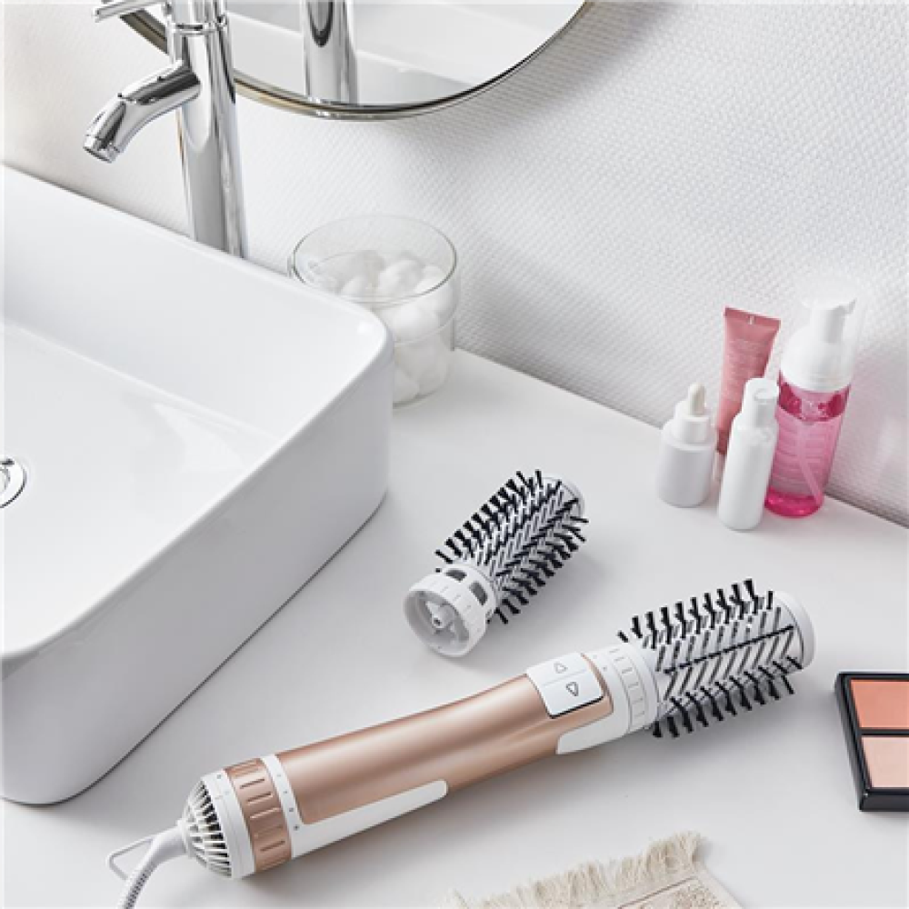 Rowenta Hair styler , Brush Activ CF9520F0 , Ion conditioning , Number of heating levels 2 , 1000 W , White/Copper