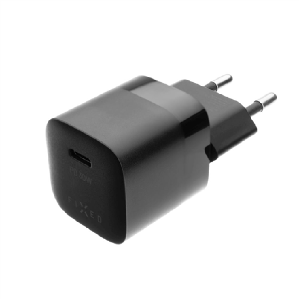 Fixed Mini wall charger with USB-C output and PD support, 30W , FIXC30M-C-BK