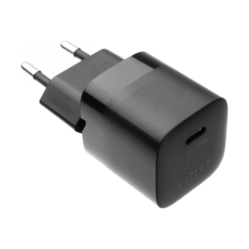 Fixed Mini wall charger with USB-C output and PD support, 30W , FIXC30M-C-BK