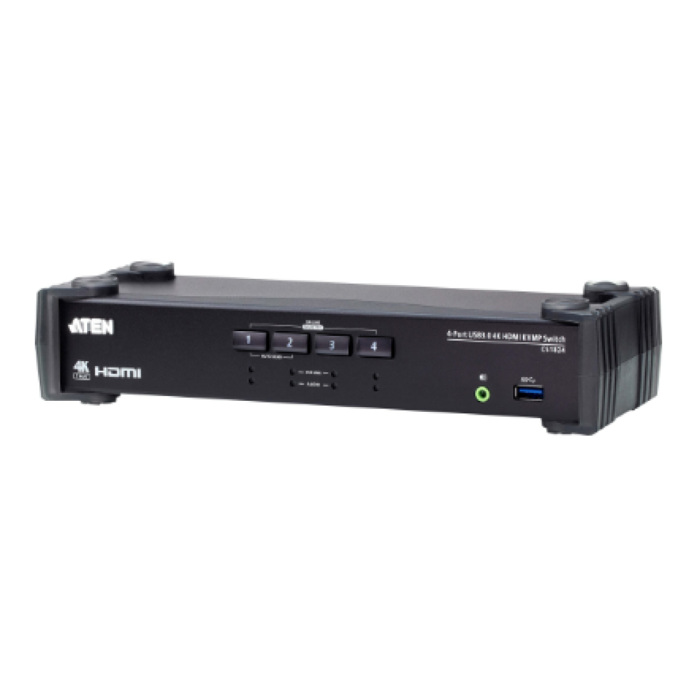 Aten 4-Port USB 3.0 4K HDMI KVMP Switch with Audio Mixer Mode , CS1824