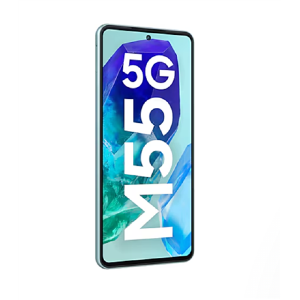 Samsung Galaxy , M55 M556 , Light Green , 6.6 , Super AMOLED+ , 1080 x 2400 pixels , Internal RAM 8 GB , 128 GB , Dual SIM , 5G , Main camera resolution 50+8+2 MP , Secondary camera resolution 50 MP , Android , 14