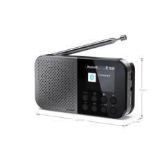 Sharp OSAKA Pocket/Handheld Portable Digital Radio , DR-P520(GY) , Bluetooth