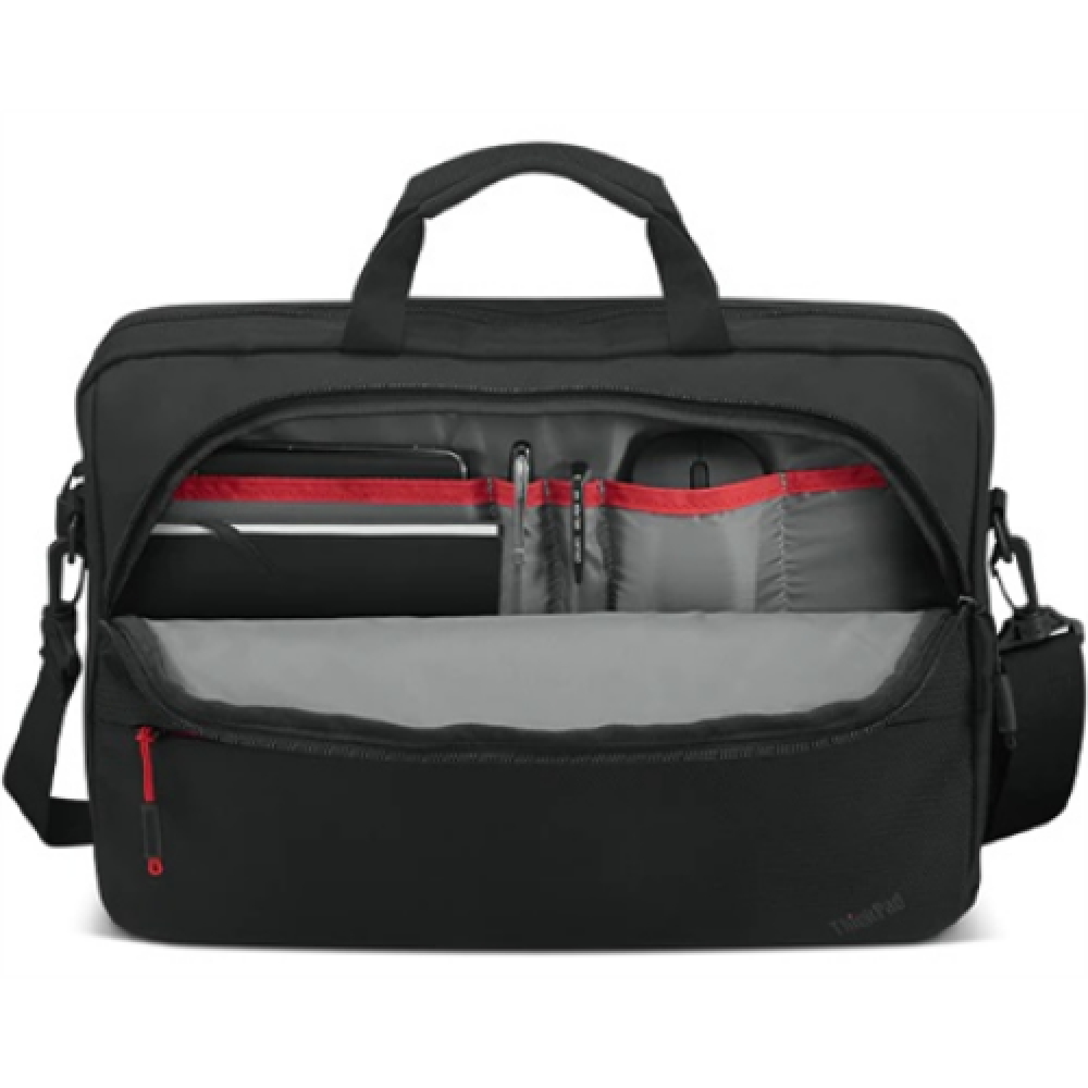Lenovo , ThinkPad Essential 15.6 Topload (Sustainable & Eco-friendly, made with recycled PET: Total 7.5% Exterior: 24%) , Essential , Fits up to size 16 , Topload , Black , Shoulder strap