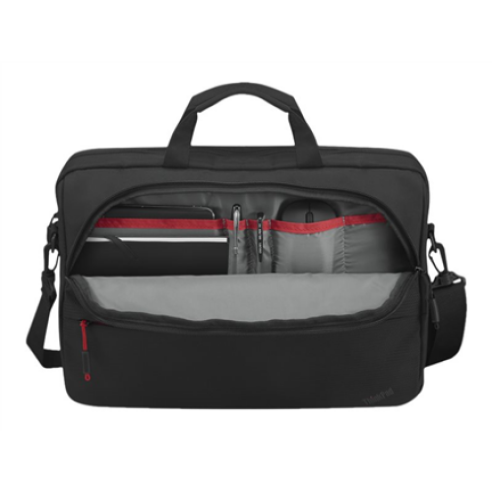 Lenovo , ThinkPad Essential 15.6 Topload (Sustainable & Eco-friendly, made with recycled PET: Total 7.5% Exterior: 24%) , Essential , Fits up to size 16 , Topload , Black , Shoulder strap