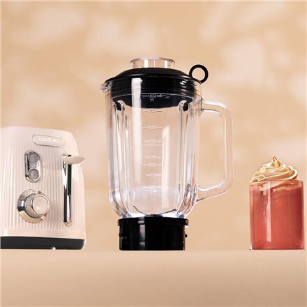 Blender , Power Black Titanium RetroBeige , Cecotec Tabletop , 1200 W , Jar capacity 1.5 L , Jar material Glass , Beige
