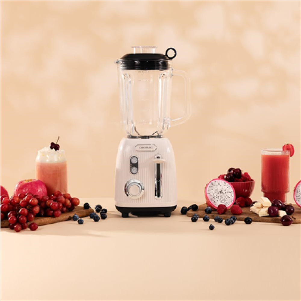 Blender , Power Black Titanium RetroBeige , Cecotec Tabletop , 1200 W , Jar capacity 1.5 L , Jar material Glass , Beige