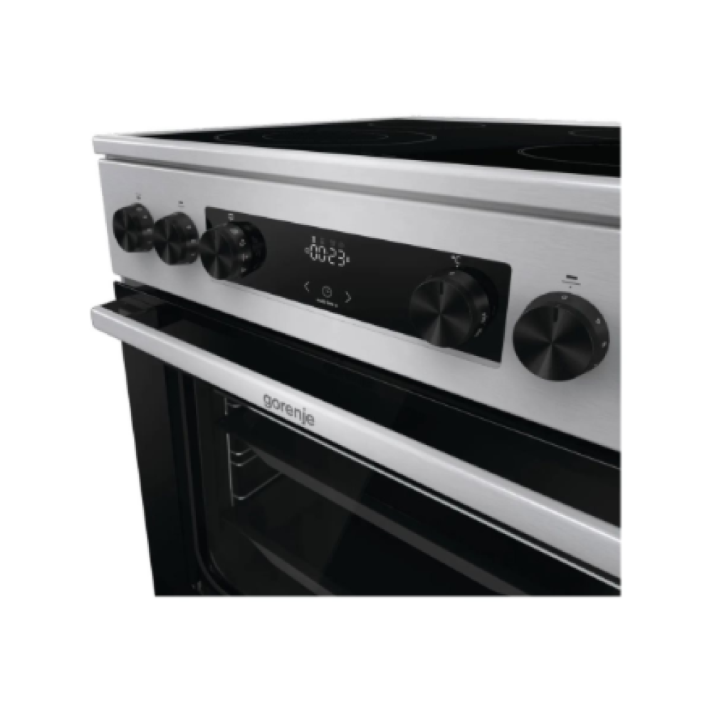Gorenje GECS6C70XC , Cooker , Hob type Ceramic , Oven type Electric , Stainless steel , Width 60 cm , Grilling , Depth 60 cm , 71 L
