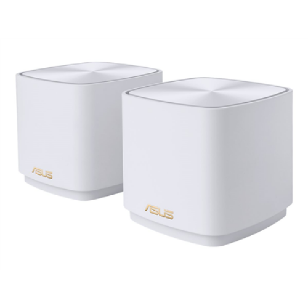 Asus AX1800 Wireless Dual Band Mesh Router ZenWiFi AX Mini XD4 (2 pack) 802.11ax 1201 Mbit/s 10 Mbit/s Ethernet LAN (RJ-45) ports 2 Mesh Support Yes MU-MiMO Yes No mobile broadband Antenna type Internal