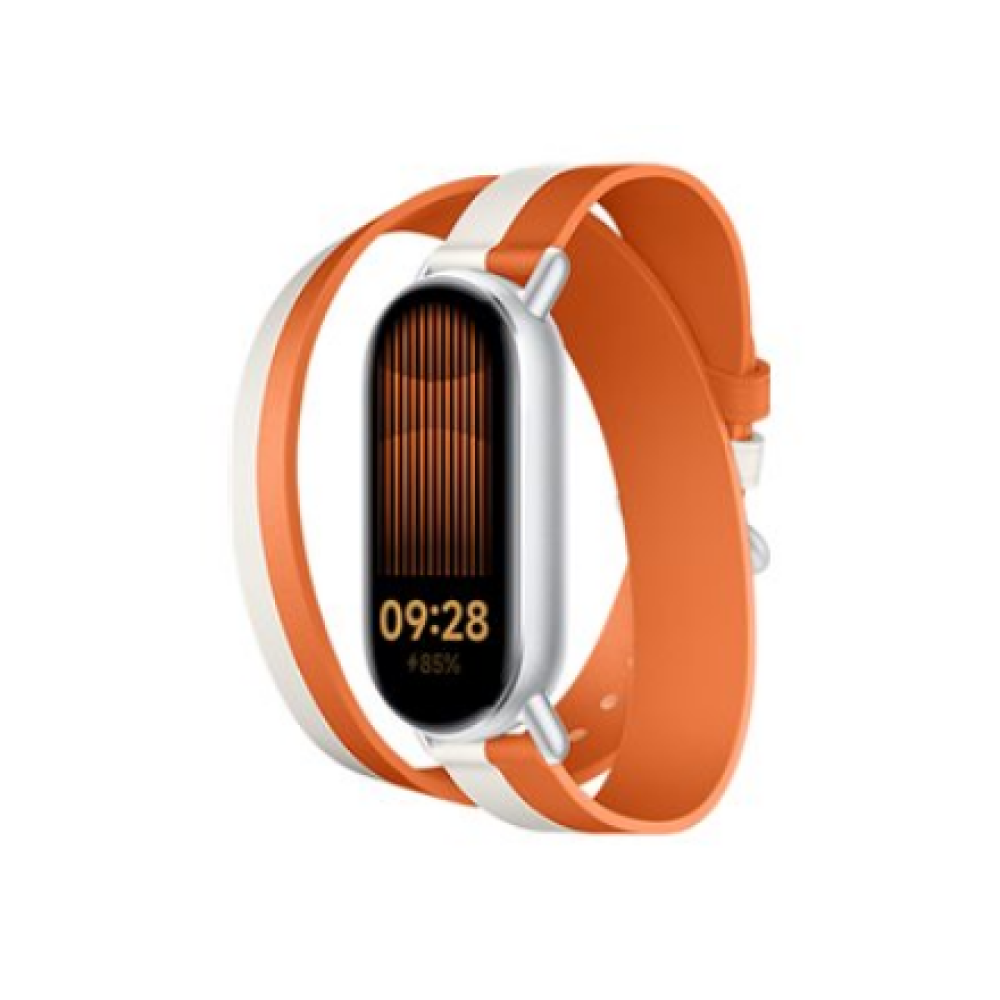 Xiaomi Dual-tone Leather Strap , 140–180mm , White and Orange , Calf Leather, PU (inside)