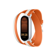 Xiaomi Dual-tone Leather Strap , 140–180mm , White and Orange , Calf Leather, PU (inside)