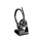 Poly Savi 7220 Office, S7220 D, OTH, BIN, DECT Poly Headset Savi 7220 Office Built-in microphone On-ear Black Wireless
