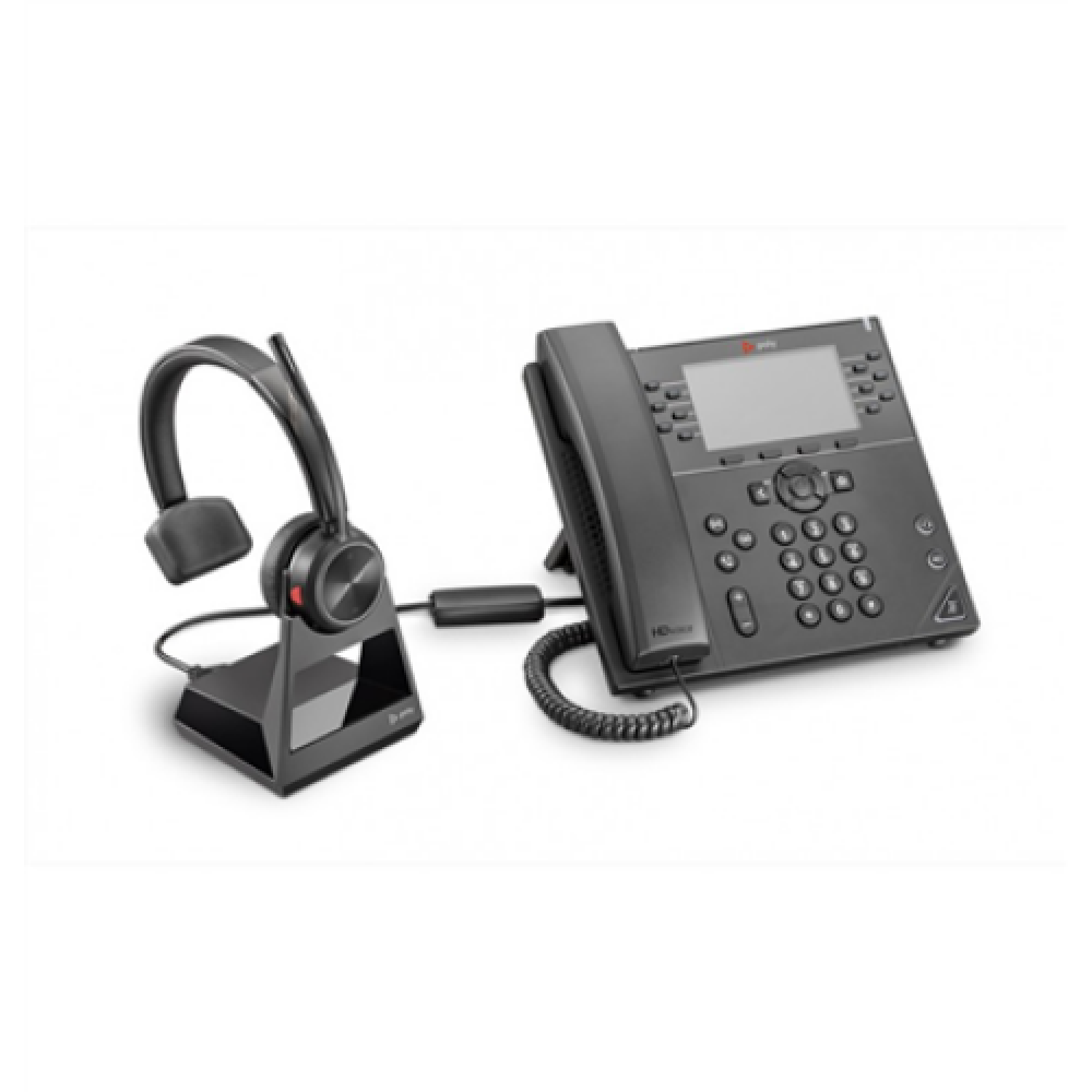 Poly Savi 7220 Office, S7220 D, OTH, BIN, DECT Poly Headset Savi 7220 Office Built-in microphone On-ear Black Wireless