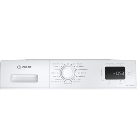 INDESIT , Washing machine , IM 762 MY TIME EE , Energy efficiency class A , Front loading , Washing capacity 7 kg , 1200 RPM , Depth 50 cm , Width 60 cm , Display , Digit , Steam function , White