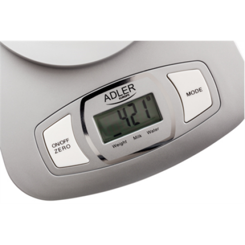 Adler Kitchen scale AD 3137s Maximum weight (capacity) 5 kg, Graduation 1 g, Display type LCD, Silver