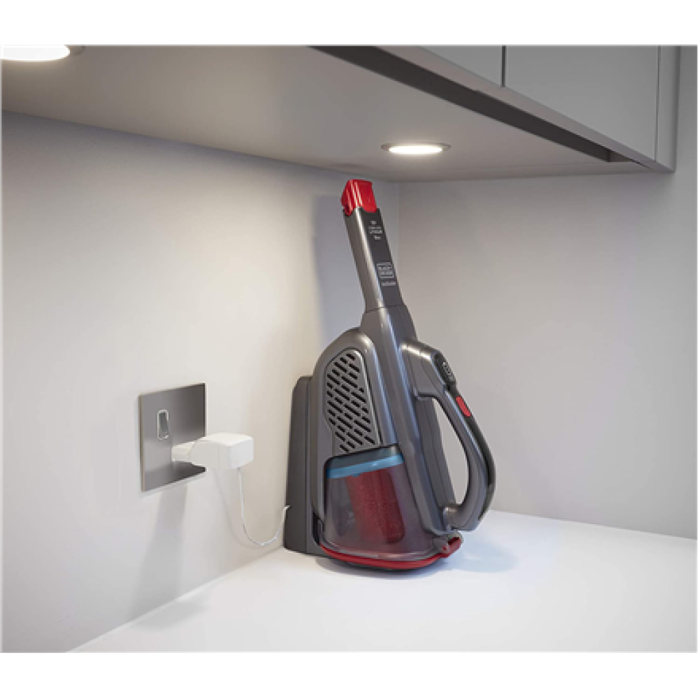 BLACK & DECKER Vacuum Cleaner , BHHV315B-QW , Cordless operating , Handstick , 12 V , Gray/Red