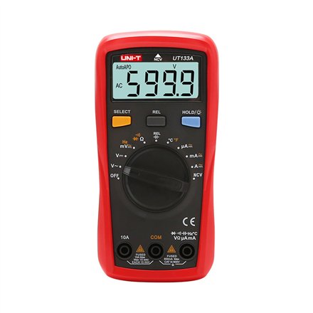 UNI-T UT133A Digital Multimeter, 6000-Count Backlit LCD, Auto Range, -40 to 1000 °C