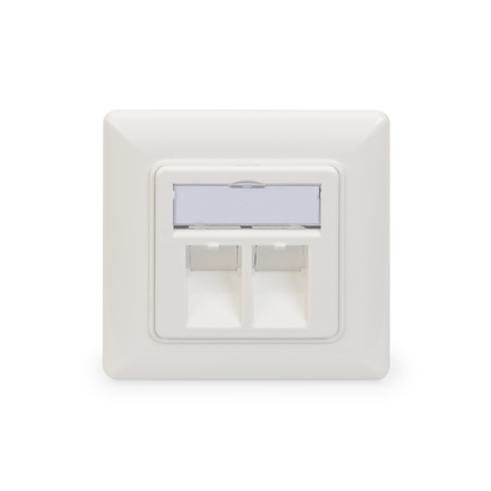 Digitus , Wallplate for Keystone Modules, German type, middle plate 50x50 mm, frame 80x80 mm , DN-93801-1