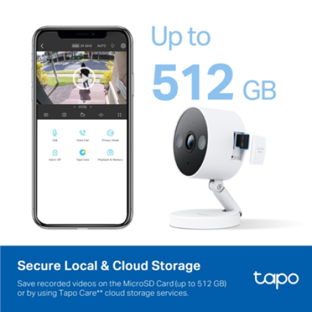 TP-LINK , Wi-Fi Home Security Camera , Tapo C120 , 24 month(s) , Compact , 4 MP , 3.17mm , IP66 , H.264 , MicroSD Up to 512 GB