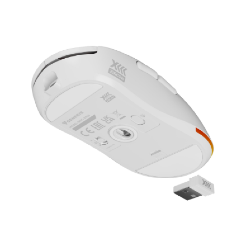 Genesis Zircon XIII Custom , Gaming Mouse , Wireless , 2.4 GHz, USB , White