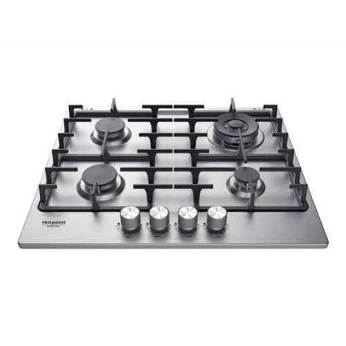 Hotpoint , PPH 60G DF/IX , Hob , Gas , Number of burners/cooking zones 4 , Rotary knobs , Stainless steel