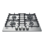 Hotpoint , PPH 60G DF/IX , Hob , Gas , Number of burners/cooking zones 4 , Rotary knobs , Stainless steel