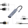 Cablexpert USB Type-C 5-in-1 multi-port adapter (Hub + HDMI + PD + stereo audio) , A-CM-COMBO5-02
