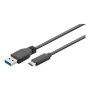 Goobay 71221 USB-C to USB A 3.0 cable, black, 2m , Goobay , USB-C to USB-A USB-C male , USB 3.0 male (type A)