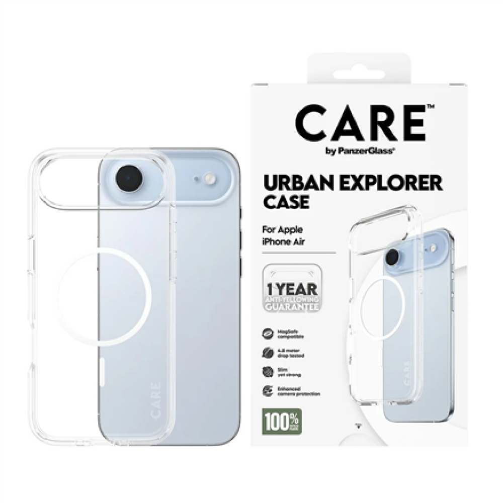 PanzerGlass Back cover , Apple , iPhone Air , Recycled plastic , Transparent , Urban Explorer w. White MagSafe