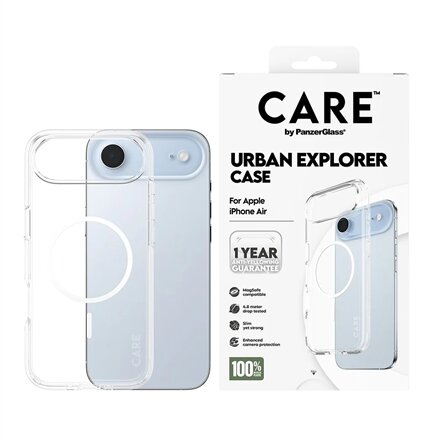 PanzerGlass Back cover , Apple , iPhone Air , Recycled plastic , Transparent , Urban Explorer w. White MagSafe
