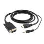 Cablexpert HDMI to VGA and Audio Adapter Cable, Single Port, 1.8m, Black , Cablexpert
