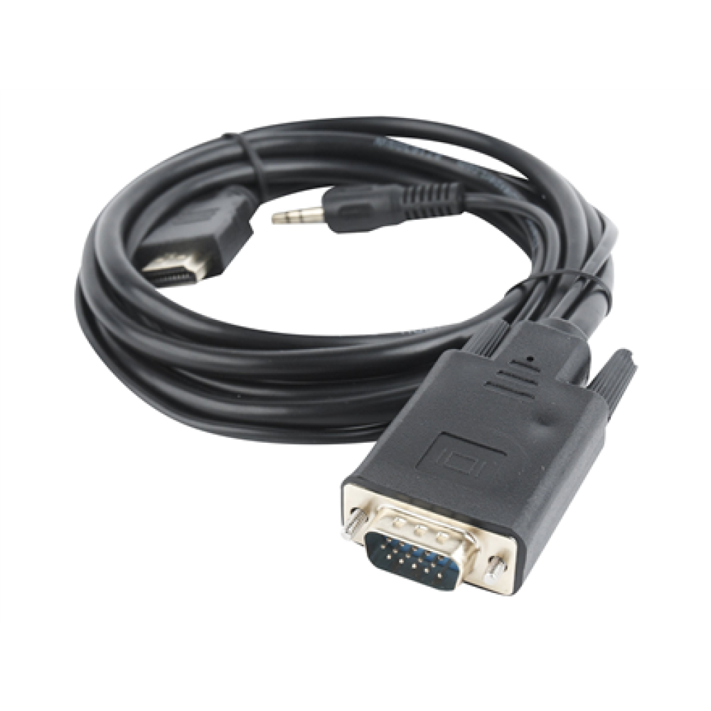 Cablexpert HDMI to VGA and Audio Adapter Cable, Single Port, 1.8m, Black , Cablexpert