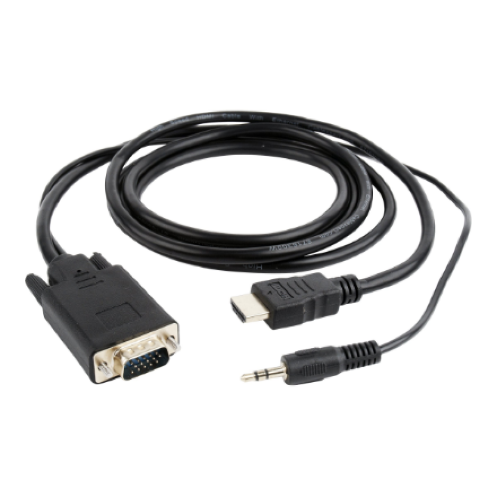 Cablexpert HDMI to VGA and Audio Adapter Cable, Single Port, 1.8m, Black , Cablexpert