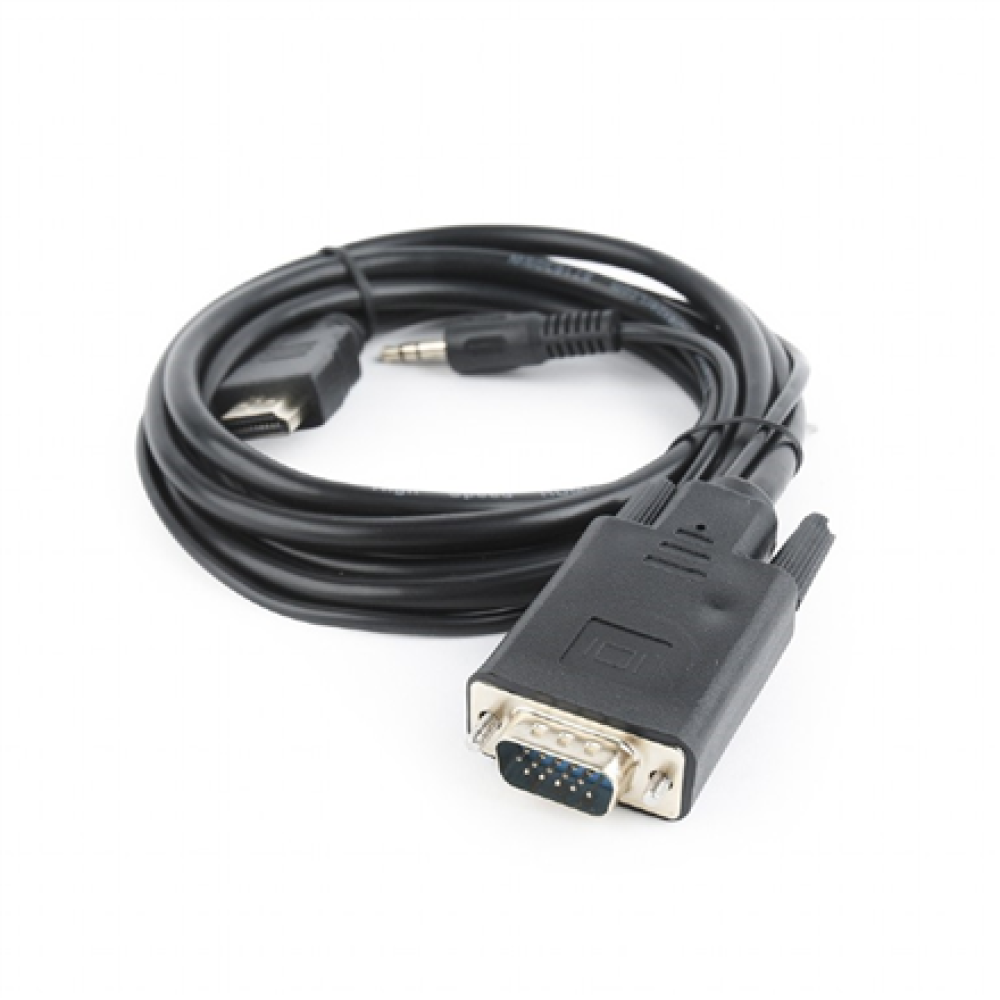Cablexpert HDMI to VGA and Audio Adapter Cable, Single Port, 1.8m, Black , Cablexpert