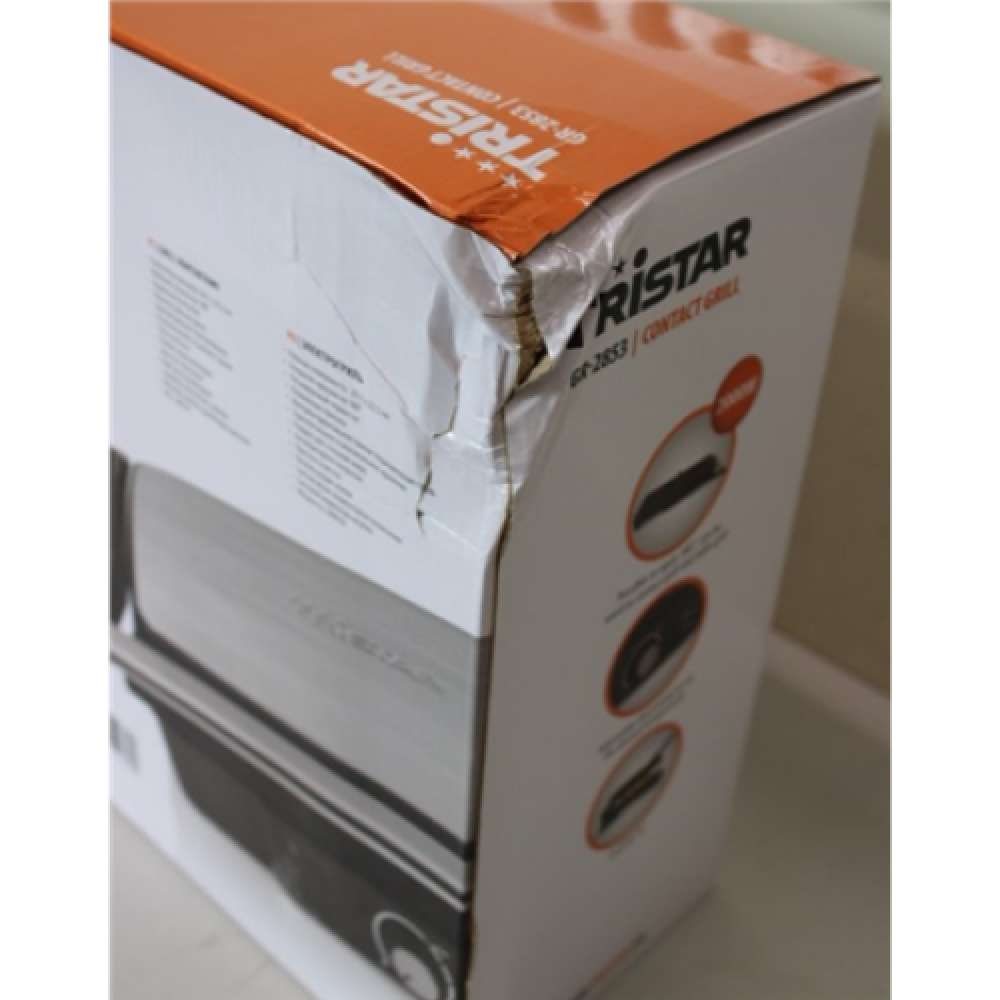 SALE OUT. , Tristar Grill , GR-2853 , Contact grill , 2000 W , Aluminum , DAMAGED PACKAGING, SCRATCHED FAT COLLECTING TRAY ON SIDE