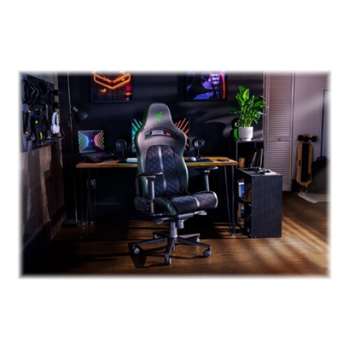 Razer Ergonomic Gaming Chair Enki EPU Synthetic Leather; Steel; Aluminium , Black/Green